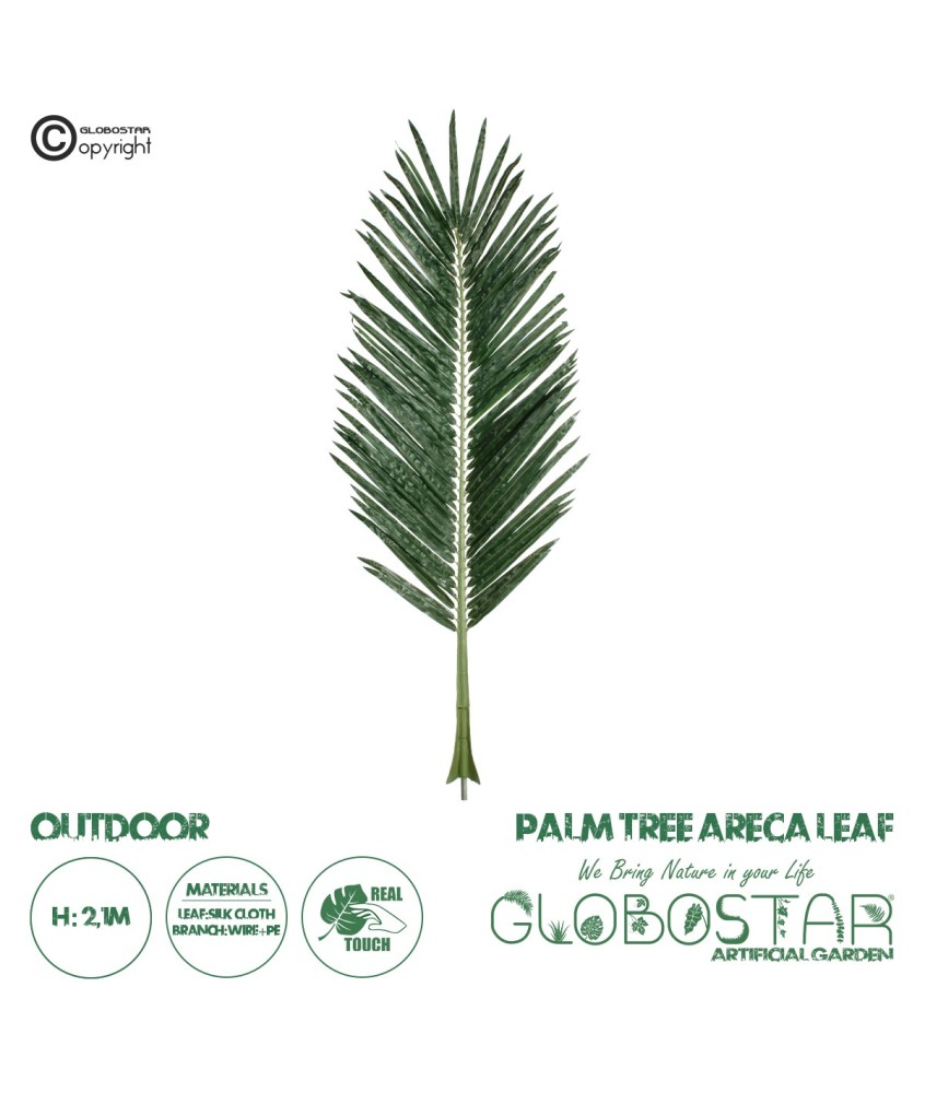 GloboStar® Artificial Garden ARECA PALM LEAF 20180 - Τεχνητό Διακοσμητικό Φύλο Φοινικόδεντρου Αρέκα Π90 x Υ210cm